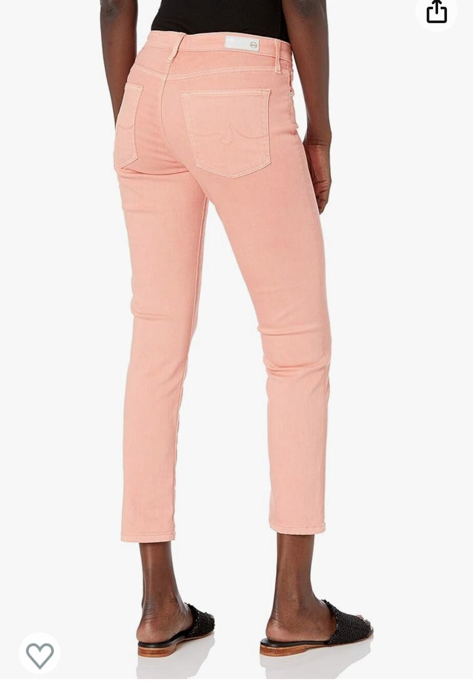 AG Adriano Goldschmed blush pink mauve Prima Cigarette crop pants jeans 25 women